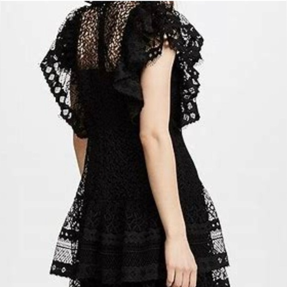 Anine Bing Penelope Lace Ruffle Teired Mini Dress Size M NWT - Picture 2 of 16